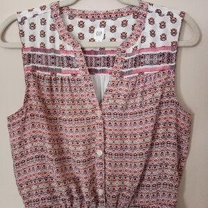 GAP‎ Floral Ditsy Print Dress Cottagecore Boho Prairie Button Detail Womens